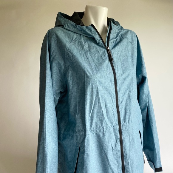 New 32 Degrees Blue Polyester Hoodie Rain Parka  size M - Picture 4 of 13